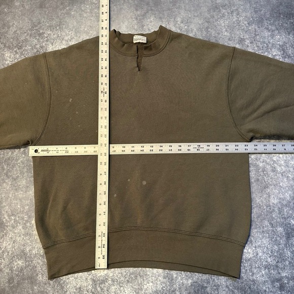 Vintage Earth Tone Olive Green Crewneck Sweatshirt Pro Spirit Mens L Made in USA - Picture 6 of 6